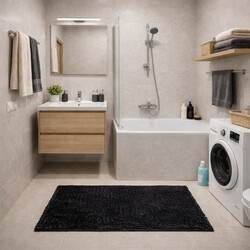 Kúpeľňová predložka Chenille Velvet čierna