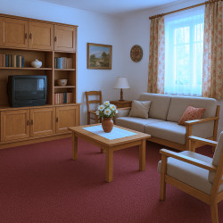 Metrážny koberec Rubin 2159 red