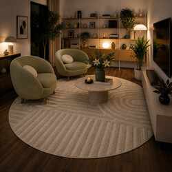 Kusový koberec Art 1121 Beige kruh