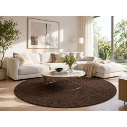 Kusový koberec Life Shaggy 1500 brown kruh