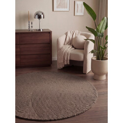 AKCE: 200x200 (průměr) kruh cm Kusový koberec Calmio 106219 Taupe kruh
