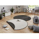 Kusový koberec Twin-Wendeteppiche 103096 black cream kruh – na von aj na doma