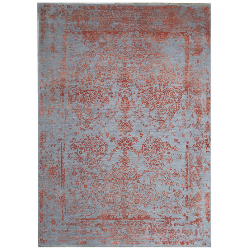 Ručne viazaný kusový koberec Diamond DC-JK ROUND Silver / orange