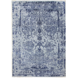 Ručne viazaný kusový koberec Diamond DC-JK ROUND Silver / peacock blue