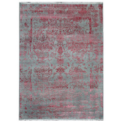 Ručne viazaný kusový koberec Diamond DC-JK ROUND Silver / pink