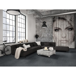 Kobercový štvorec Sonar Lines 4578 čiernomodrý 50 x 50 cm