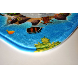 Protišmykový kusový koberec Ultra Soft Mesto s plážou