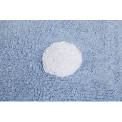 Ručne tkaný kusový koberec Polka Dots Blue-White