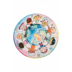 Detský kusový koberec Juno 477 World Map kruh