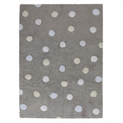 Pre zvieratá: Prateľný koberec Tricolor Polka Dots Grey-Blue
