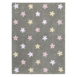 Pre zvieratá: Prateľný koberec Tricolor Stars Grey-Pink