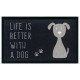Protišmyková rohožka Life is better with a dog 104491 Anthracite / Grey – na von aj na doma