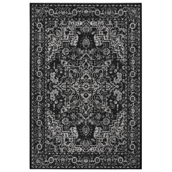 Kusový orientálny koberec Flatweave 104807 Black / Cream