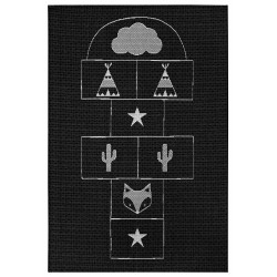 Detský kusový koberec Flatweave Kids rugs 104874 Black / Cream