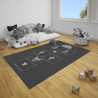 Detský kusový koberec Mujkoberec Original Flatweave Kids rugs 104874 Black / Cream