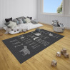 Detský kusový koberec Mujkoberec Original Flatweave 104885 Black / Cream – na von aj na doma