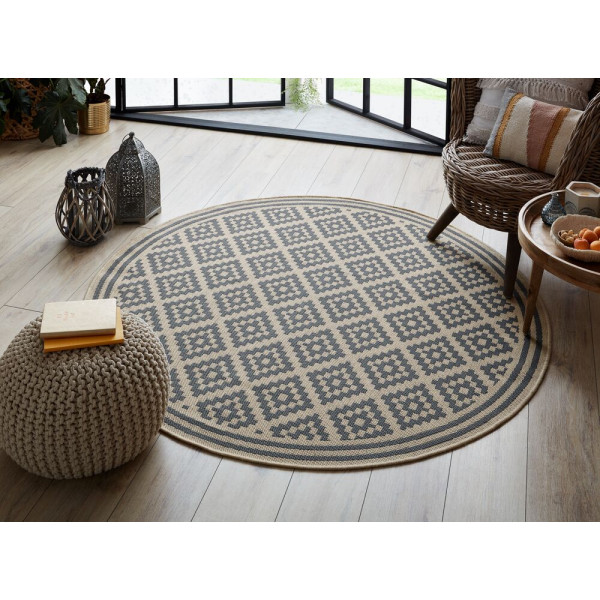 Kusový koberec Florence Alfresco Moretti Beige / Anthracite kruh
