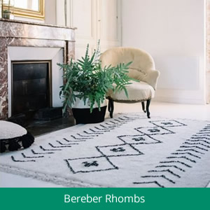 Chlpatý shaggy koberec Bereber Rhombs