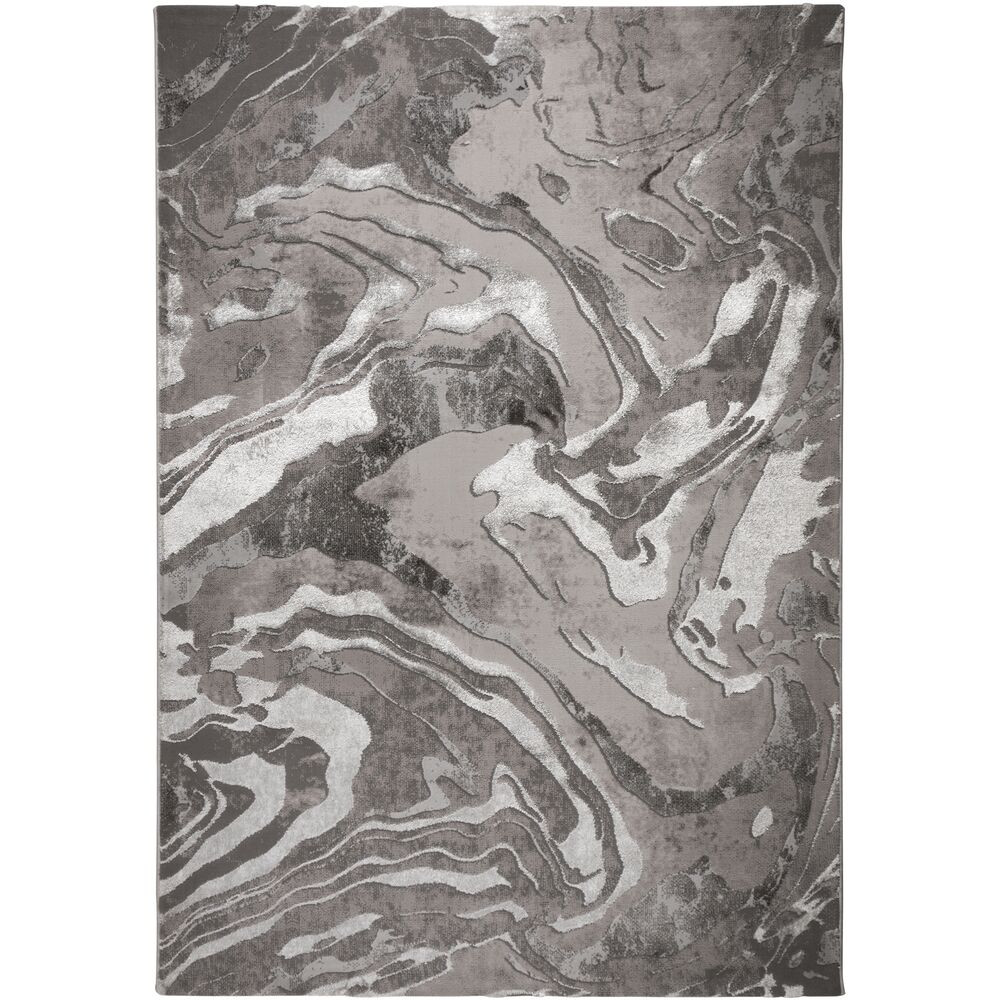 Flair Rugs, Kusový koberec Eris Marbled Silver, 160x230, šedá, kancelária