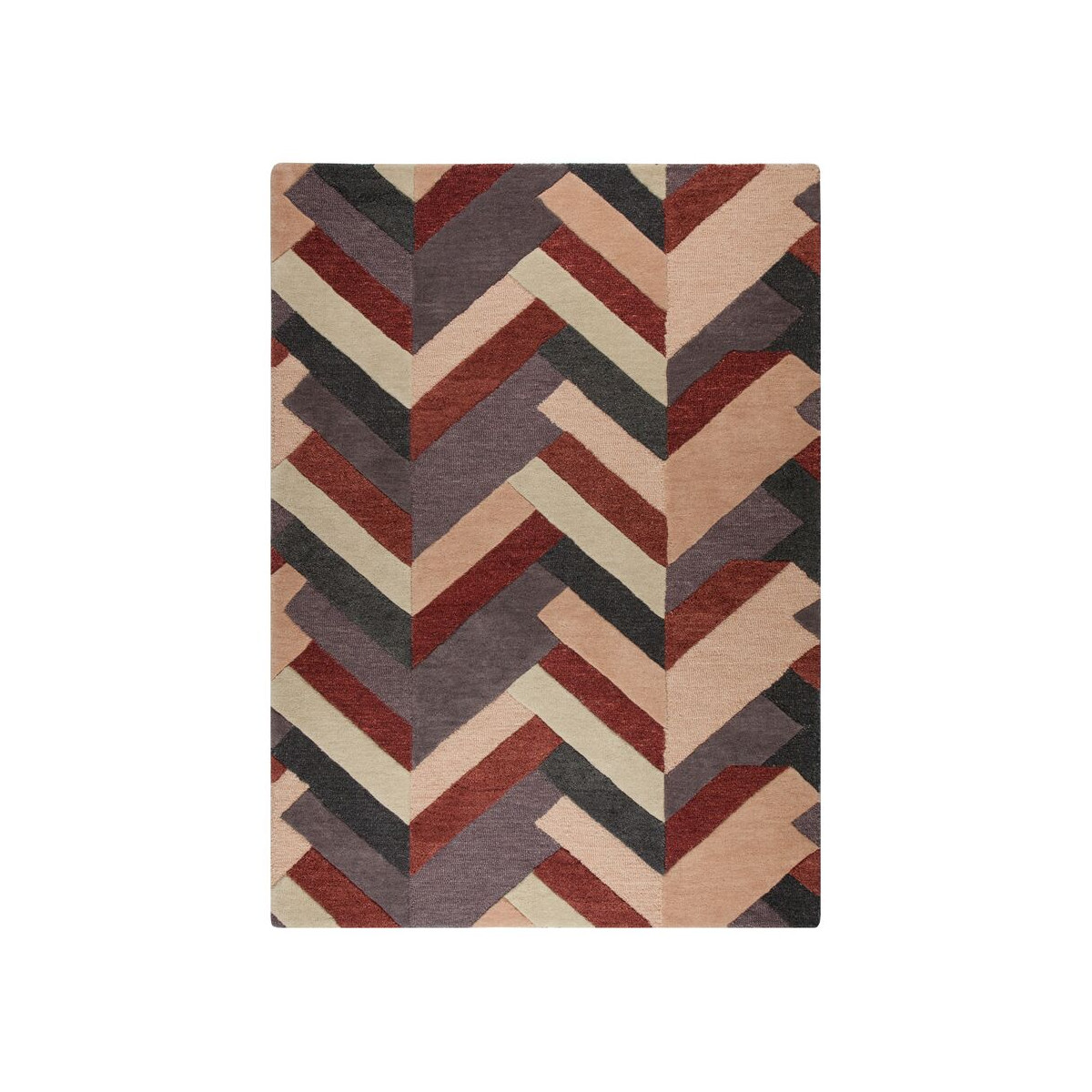 Ručne všívaný vlnený kusový koberec V & A Salon Red / Grey
