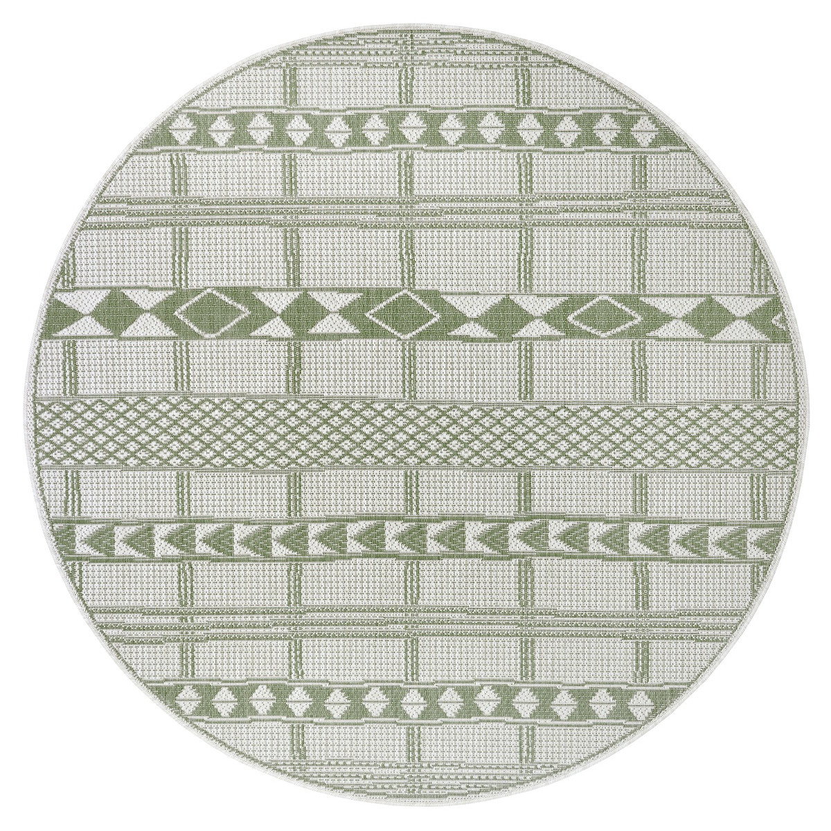 Kusový koberec Flatweave 104853 Green / Cream kruh