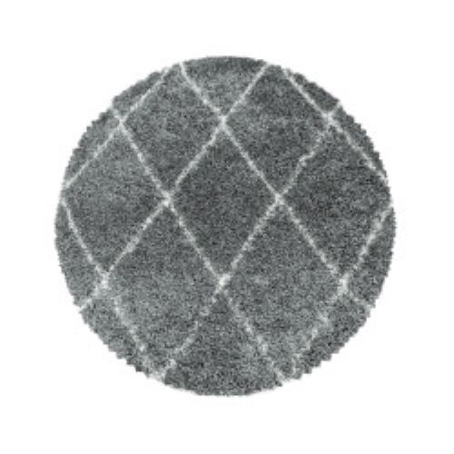 Ayyildiz, Kusový koberec Alvor Shaggy 3401 grey kruh, 200x200 (priemer) kruh, šedá, obývacia izba
