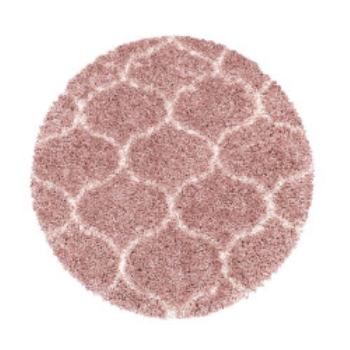 Ayyildiz, Kusový koberec Salsa Shaggy 3201 rose kruh, 80x80 (priemer) kruh, ružová, obývacia izba