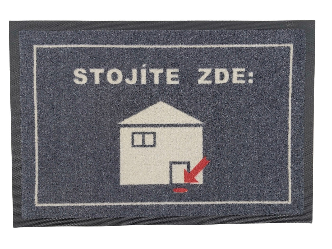 GDmats, Rohožka GPS (Stojíte zde) 40x60 cm – na von aj na doma, 40x60, šedá