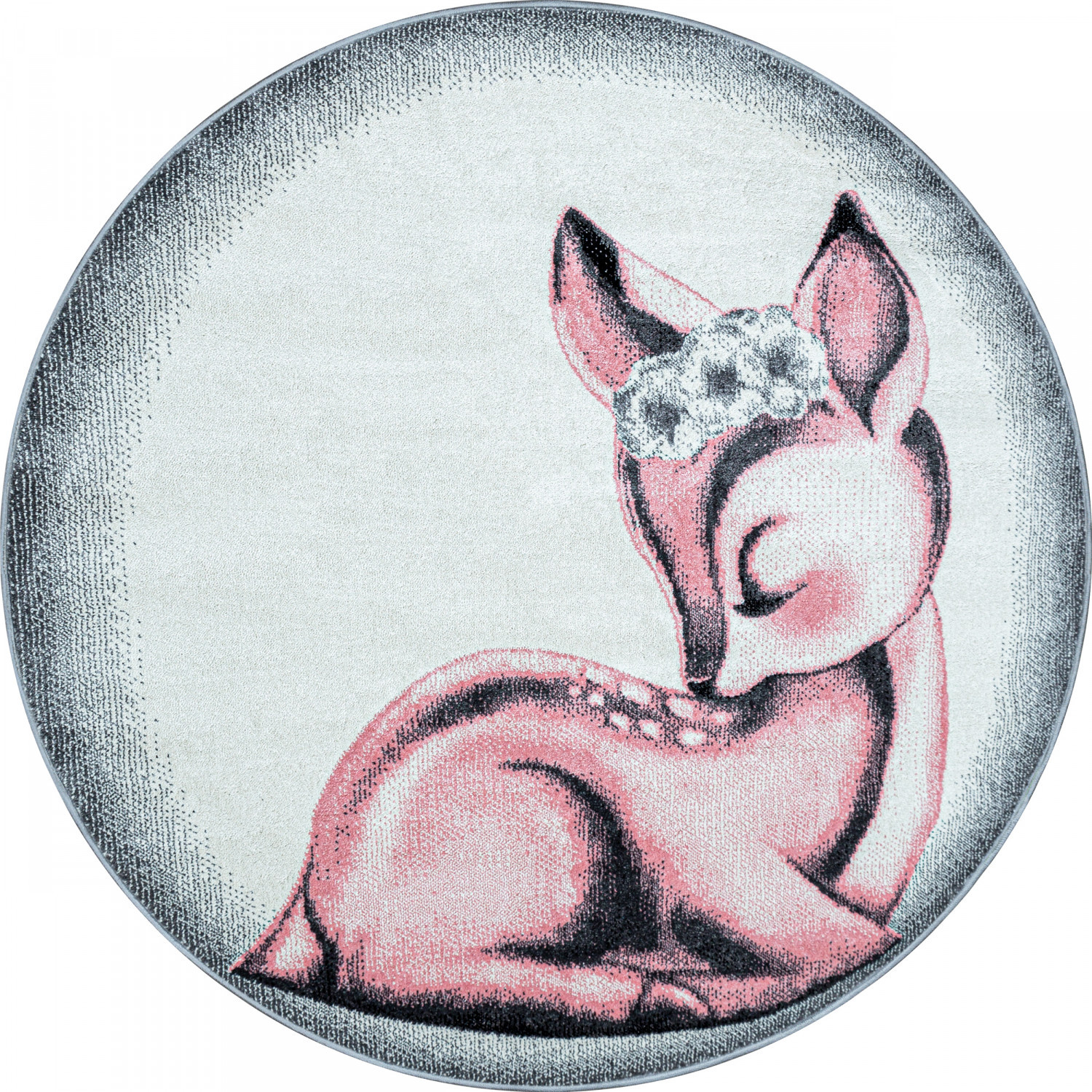 Ayyildiz, Detský kusový koberec Bambi 850 pink kruh, 160x160 (priemer) kruh, ružová, detská izba