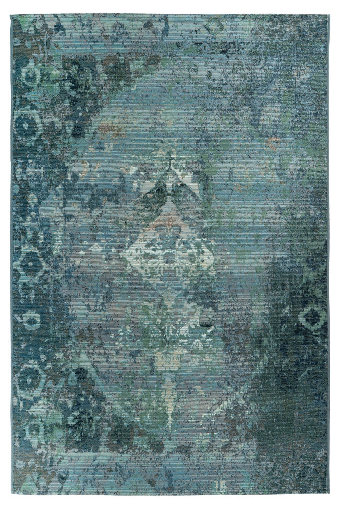 Obsession, Kusový koberec My Gobelina 643 ocean – na von aj na doma, 120x170, modrá, chodba / predsieň