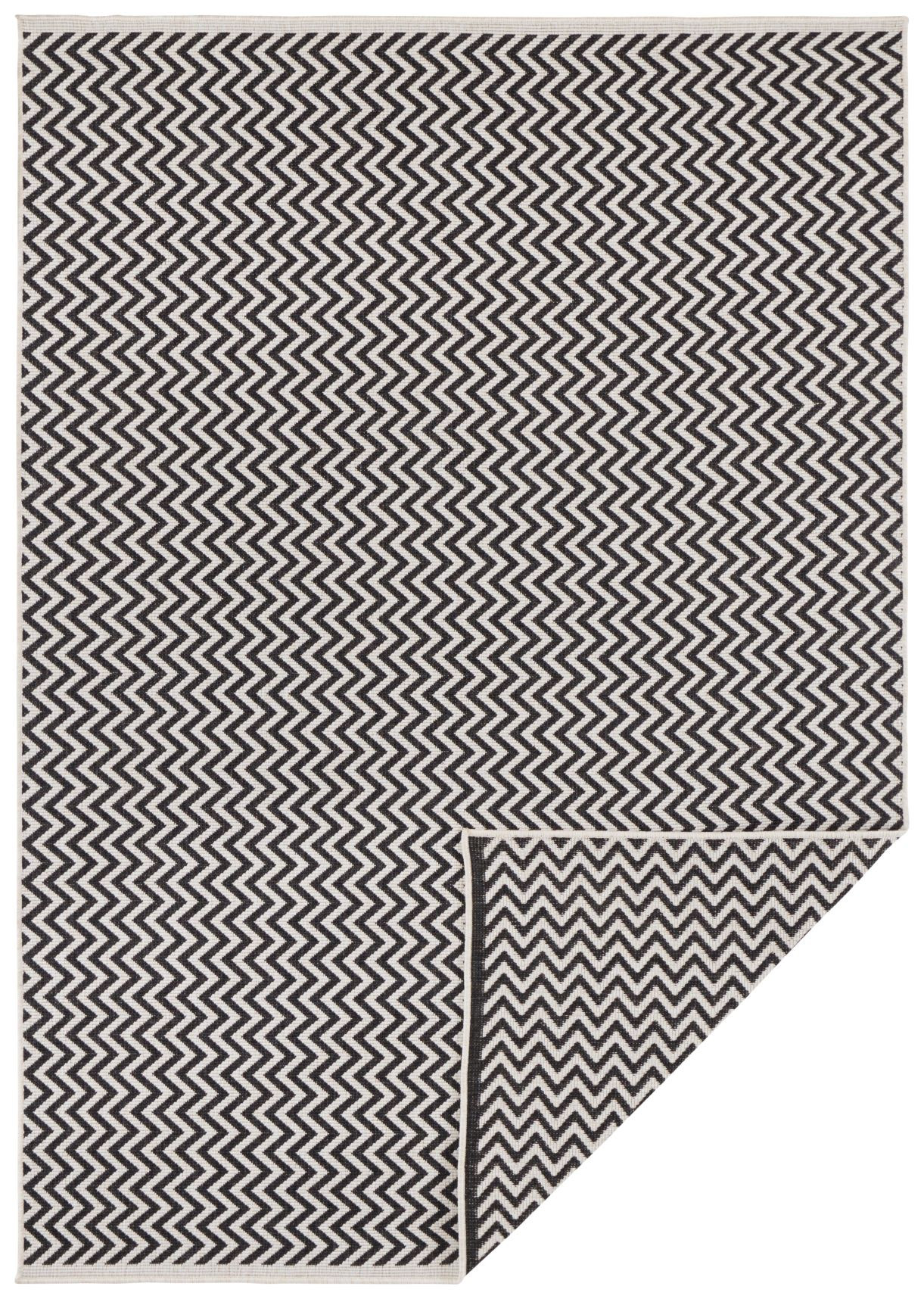 Kusový koberec Mujkoberec Original Nora 103732 Black, Creme – na von aj na doma - 80x150 cm Mujkoberec Original 