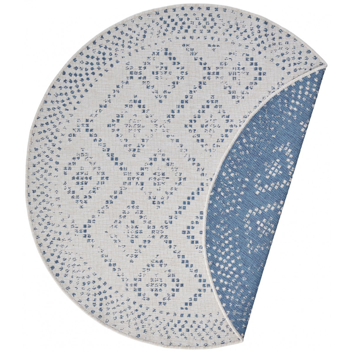 Kusový koberec Mujkoberec Original Nora 105006 Blue Creme kruh – na von aj na doma