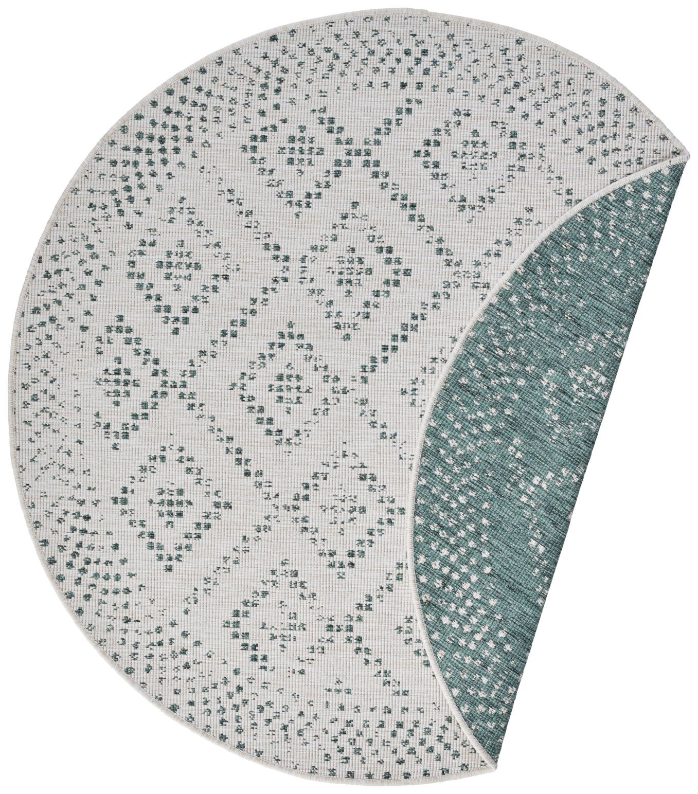 Kusový koberec Mujkoberec Original Nora 105007 Green Creme kruh – na von aj na doma - 160x160 (priemer) kruh cm Mujkoberec Original 