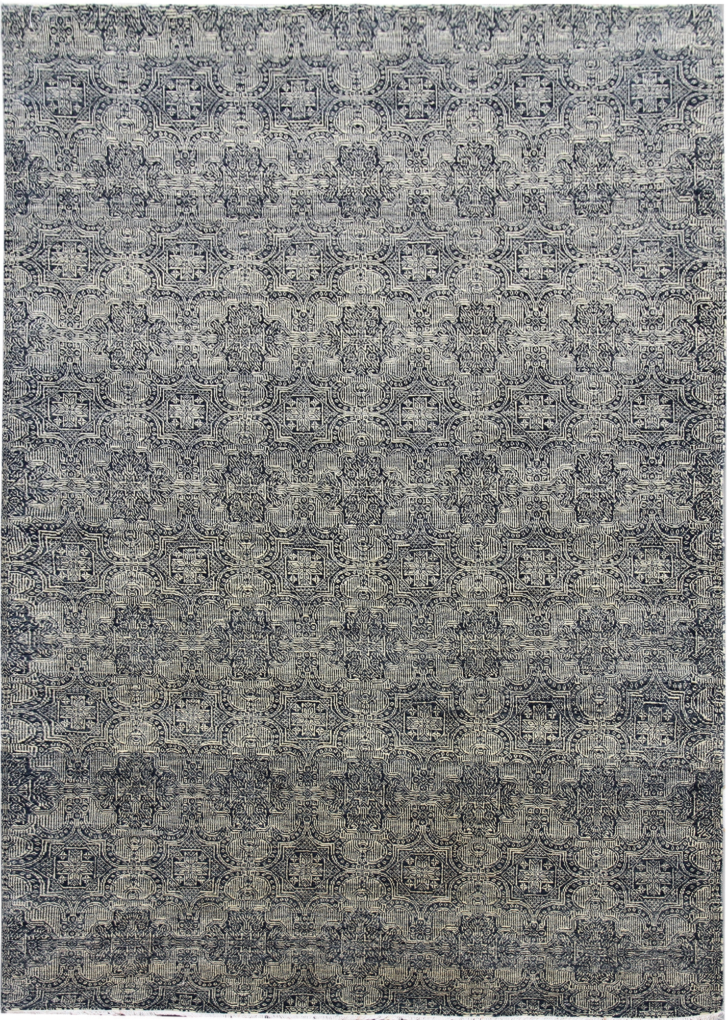 Diamond Carpets India, AKCIA: Ručne viazaný kusový koberec Diamond DC-JK 1 SILVER/BLACK, šedá, chodba / predsieň
