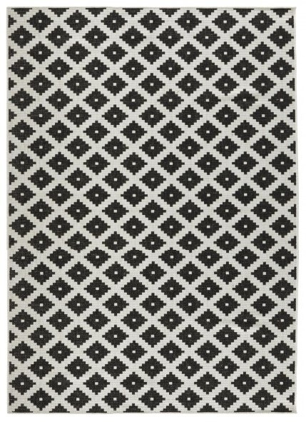 Hanse Home, Kusový koberec Twin-Wendeteppiche 103124 schwarz creme – na von aj na doma, 200x290, čiernobiela, chodba / predsieň