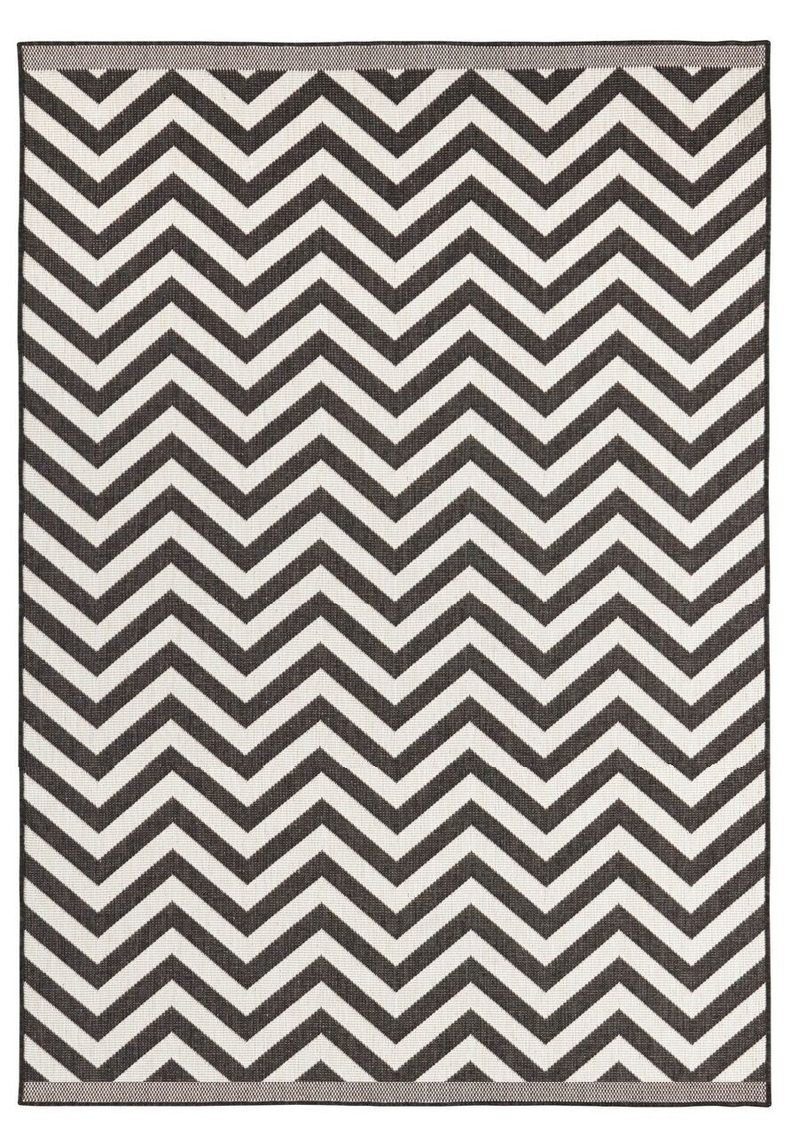 Hanse Home, Kusový koberec Twin Supreme 103433 Palma black creme – na von aj na doma, 200x290, čiernobiela, chodba / predsieň