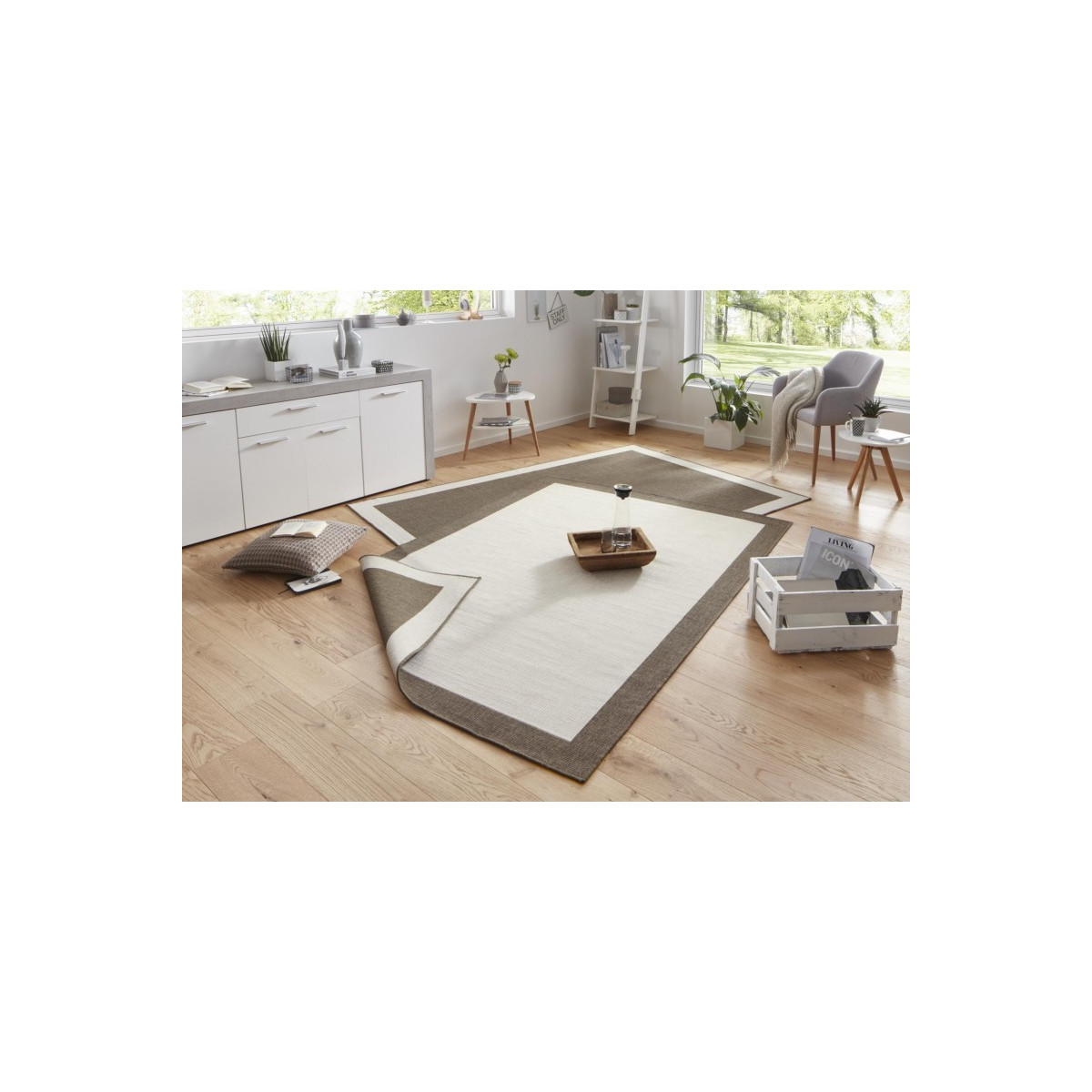 AKCIA: 80x250 cm Kusový koberec Twin-Wendeteppiche 103107 creme braun – na von aj na doma