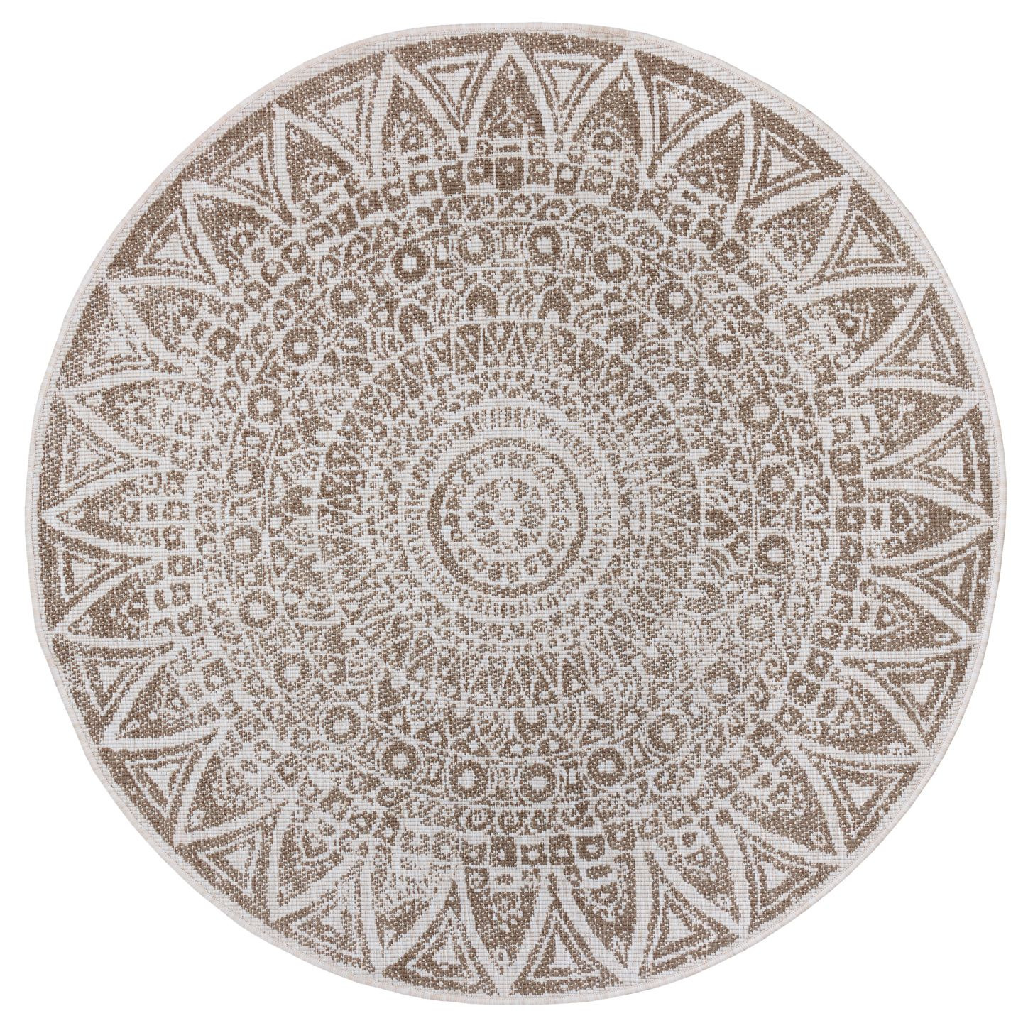 Mujkoberec Original, Kusový koberec Mujkoberec Original Nora 105453 Linen kruh – na von aj na doma, 140x140 (priemer) kruh, hnedá, chodba / predsieň