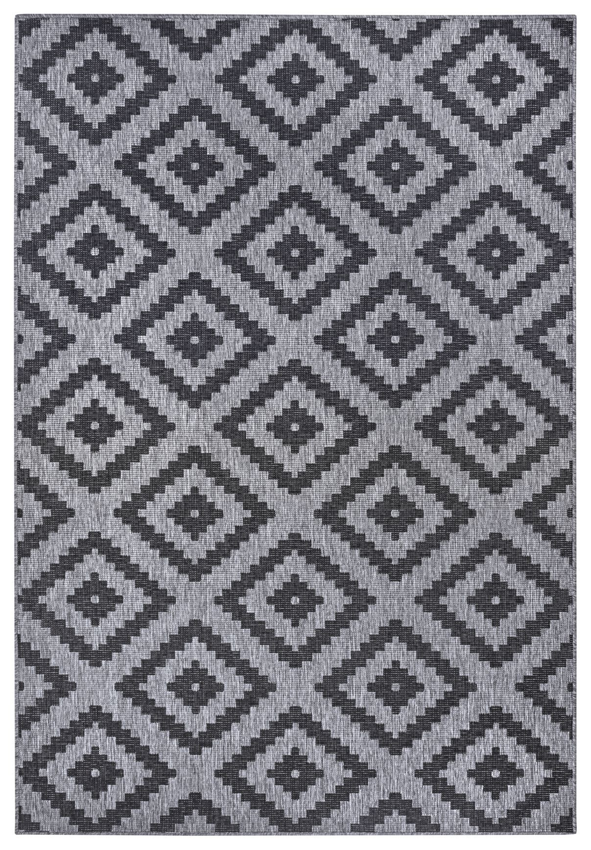 Hanse Home, Kusový koberec Twin-Wendeteppiche 105461 Night Silver – na von aj na doma, 120x170, šedá, chodba / predsieň