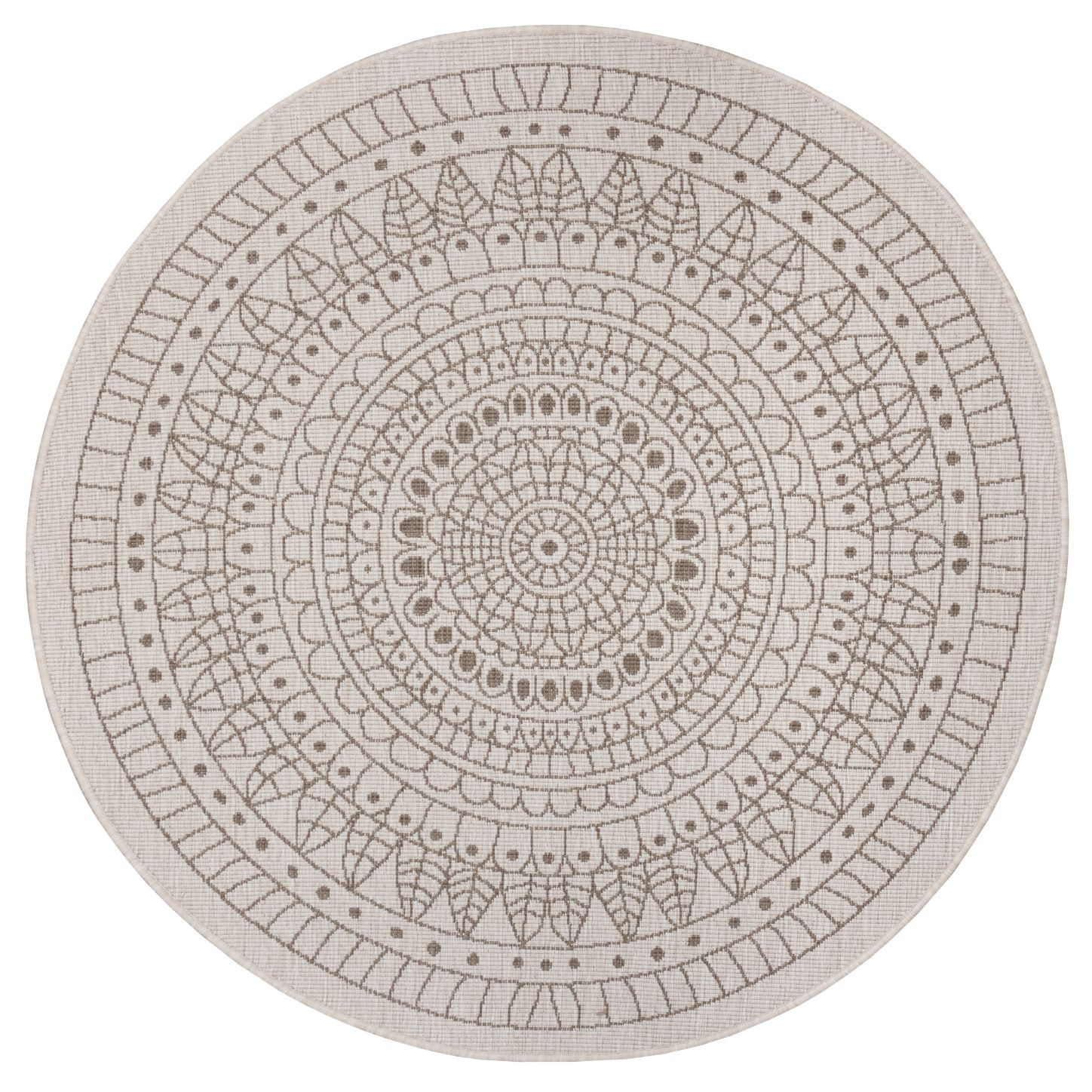 Hanse Home, Kusový koberec Twin-Wendeteppiche 105475 Linen kruh – na von aj na doma, 200x200 (priemer) kruh, hnedá, chodba / predsieň