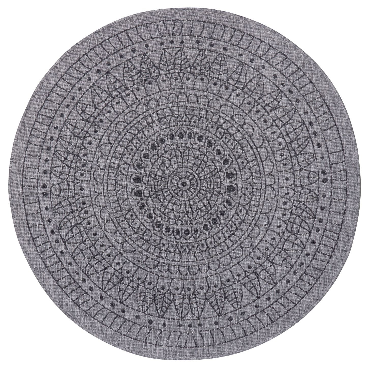 Hanse Home, Kusový koberec Twin-Wendeteppiche 105476 Night Silver kruh – na von aj na doma, 100x100 (priemer) kruh, šedá, chodba / predsieň
