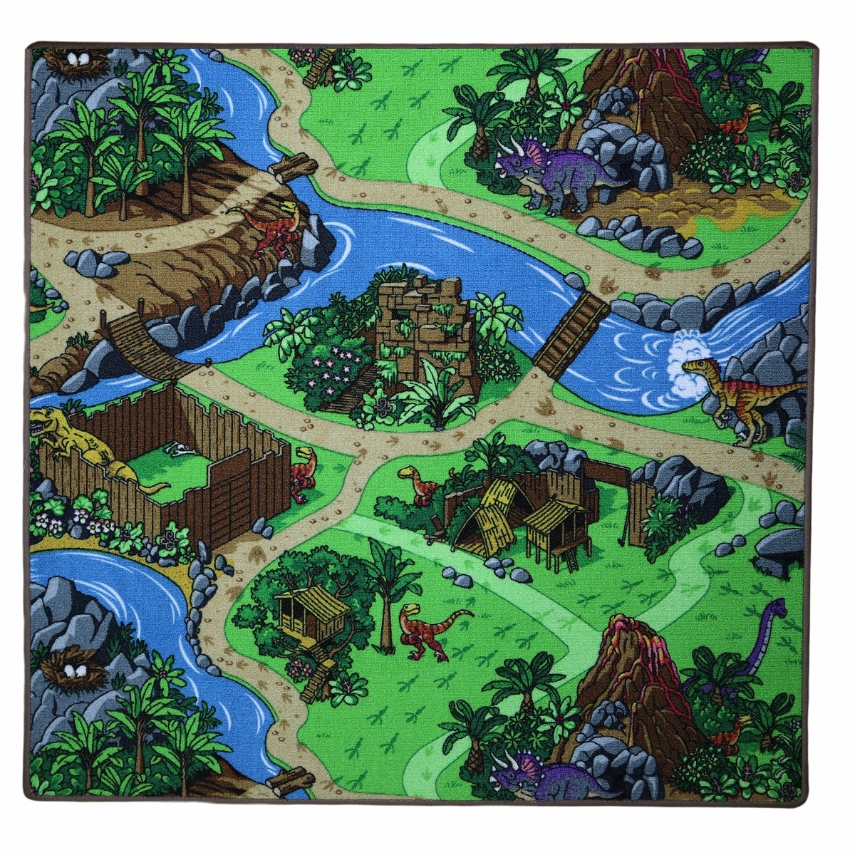 Vopi, Detský kusový koberec Dino štvorec, 60x60, viacfarebná, detská izba