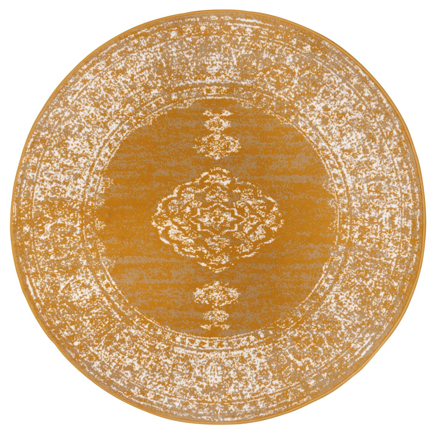 Hanse Home, Kusový koberec Gloria 105518 Mustard kruh, 160x160 (priemer) kruh, žltá, obývacia izba