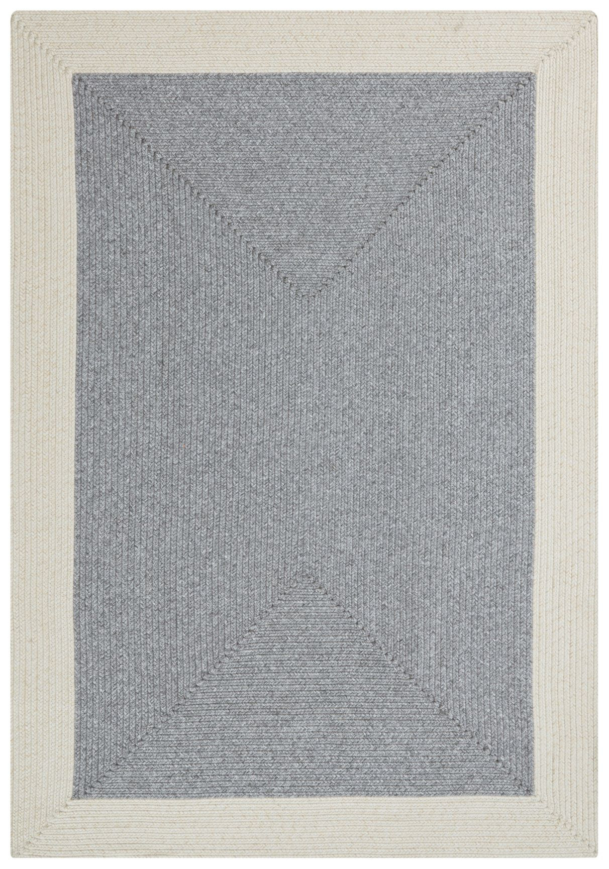 Hanse Home, Kusový koberec Braided 105555 Grey Creme – na von aj na doma, 120x170, šedá, chodba / predsieň