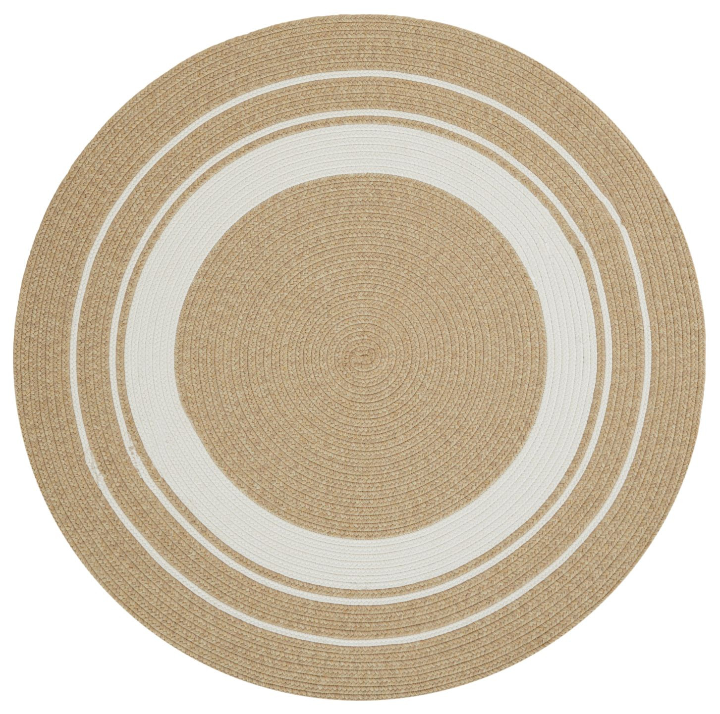 Hanse Home, Kusový koberec Braided 105556 Creme Beige kruh – na von aj na doma, 200x200 (priemer) kruh, béžová, chodba / predsieň