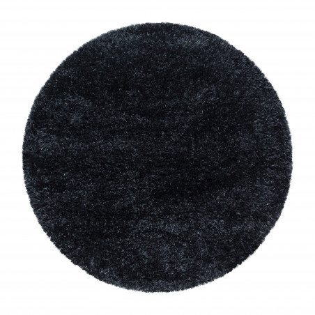 Ayyildiz, Kusový koberec Brilliant Shaggy 4200 Black kruh, 200x200 (priemer) kruh, čierna, obývacia izba