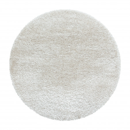 Ayyildiz, Kusový koberec Brilliant Shaggy 4200 Natur kruh, 80x80 (priemer) kruh, biela, obývacia izba