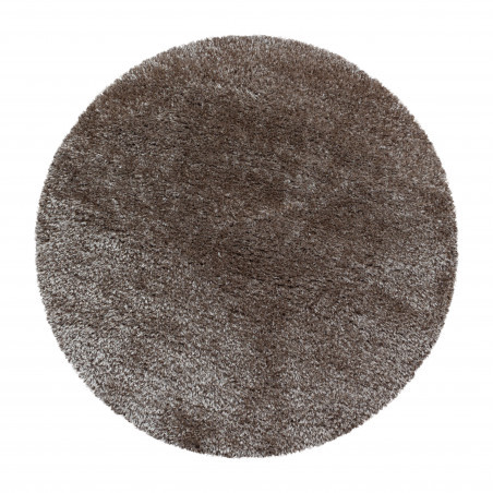 Ayyildiz, Kusový koberec Brilliant Shaggy 4200 Taupe kruh, 120x120 (priemer) kruh, hnedá, obývacia izba