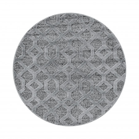Ayyildiz, Kusový koberec Pisa 4702 Grey kruh, 120x120 (priemer) kruh, šedá, obývacia izba