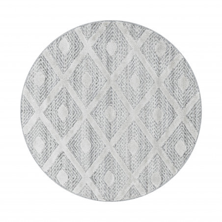 Ayyildiz, Kusový koberec Pisa 4707 Grey kruh, 200x200 (priemer) kruh, šedá, obývacia izba